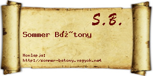 Sommer Bátony névjegykártya